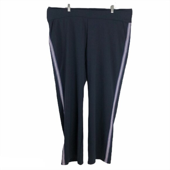 Zaggora Runway Pants Navy Blue With Side Striped‎ - Picture 1 of 8